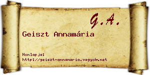 Geiszt Annamária névjegykártya